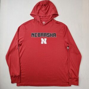 Nebraska Cornhuskers Shirt Hoodie Mens Large NCAA Football Pullover Colosseum